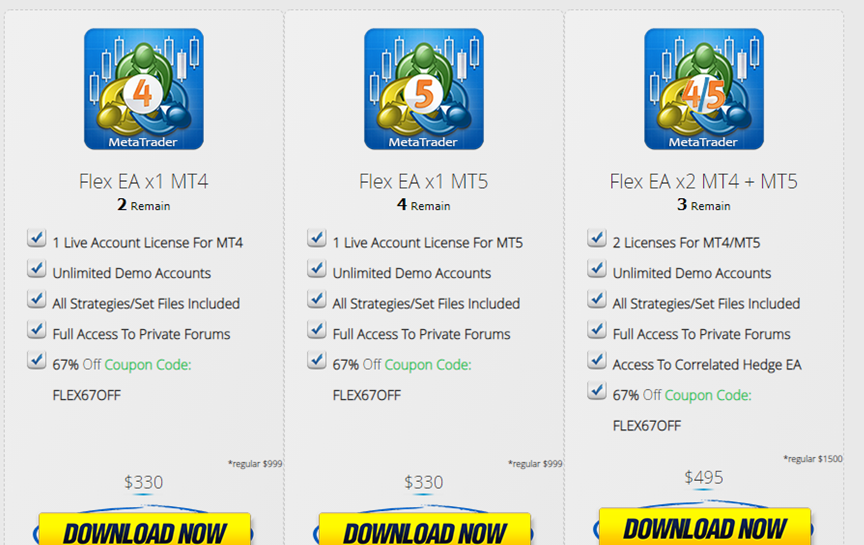 Forex Flex EA Pricing