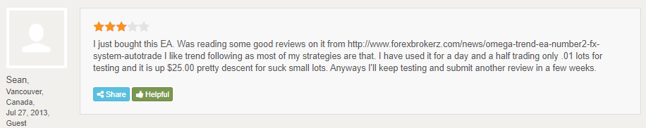 Customer review on Forex Peace Army.