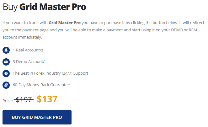 The pricing system of the robot.