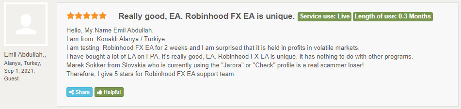 Customer testimonial.