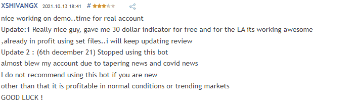 User complaining of losses with Dark Gold.