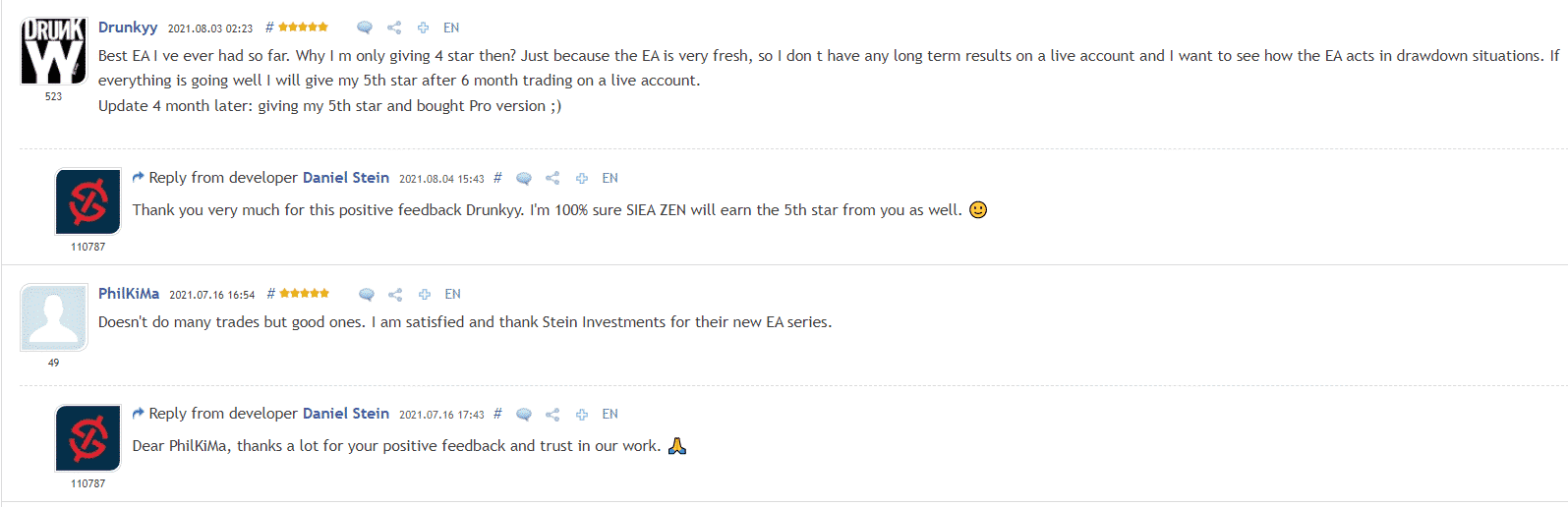 People testimonials.