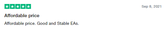Positive review for Happy Market Hours on the Trustpilot site.